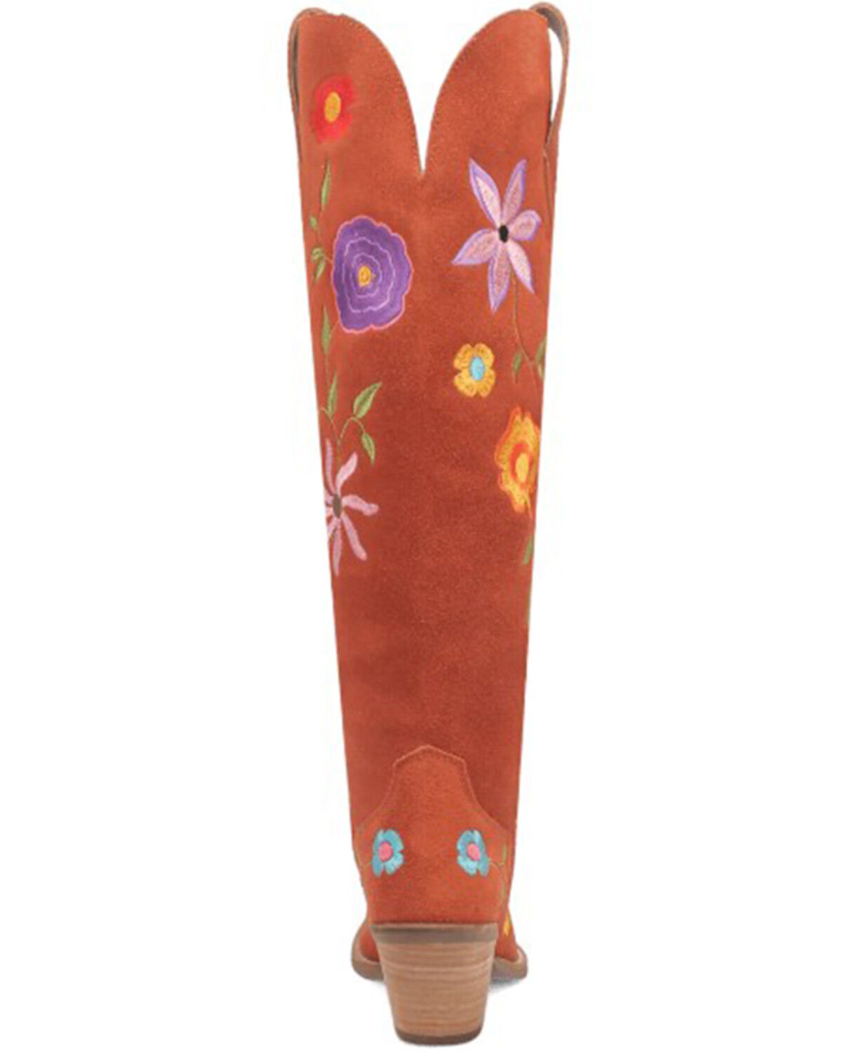Image #5 - Dingo Women's Flower Power Suede Tall Western Boots - Snip Toe, Rust Copper, hi-res