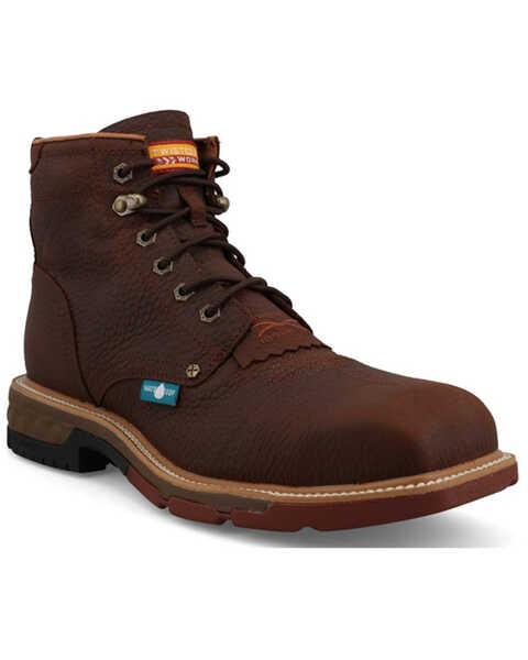 Image #1 - Twisted X Men's 6" CellStretch® Lacer Work Boots - Nano Toe , Coffee, hi-res