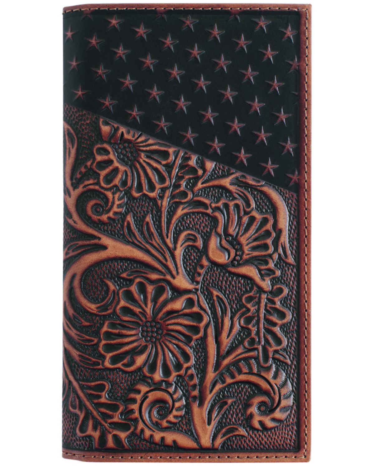 Image #1 - Cody James Men's Americana Tooled Leather Rodeo Wallet, Brown, hi-res