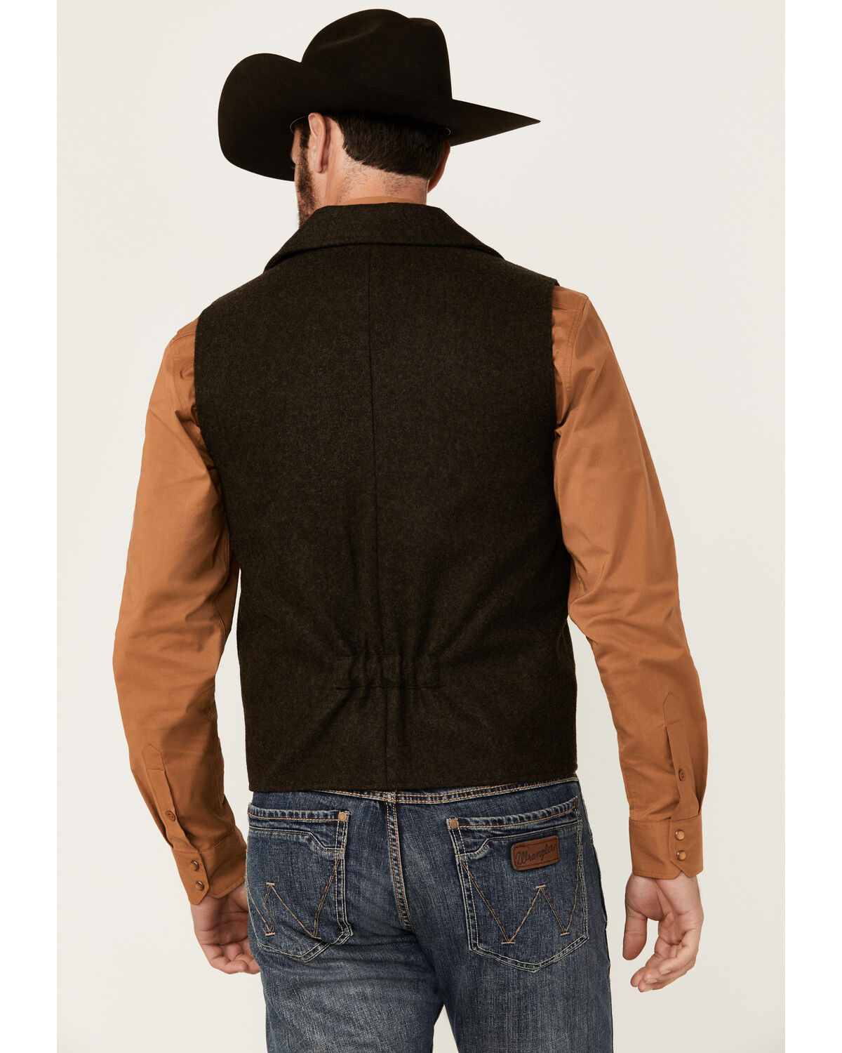 Image #4 - Powder River Outfitters Men's Wool Button-Down Vest, Dark Brown, hi-res