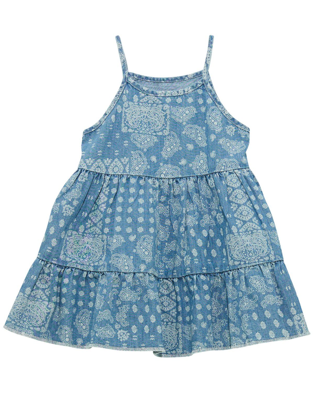 Image #1 - Wrangler Toddler Girls' Bandana Print Denim Dress, Blue, hi-res