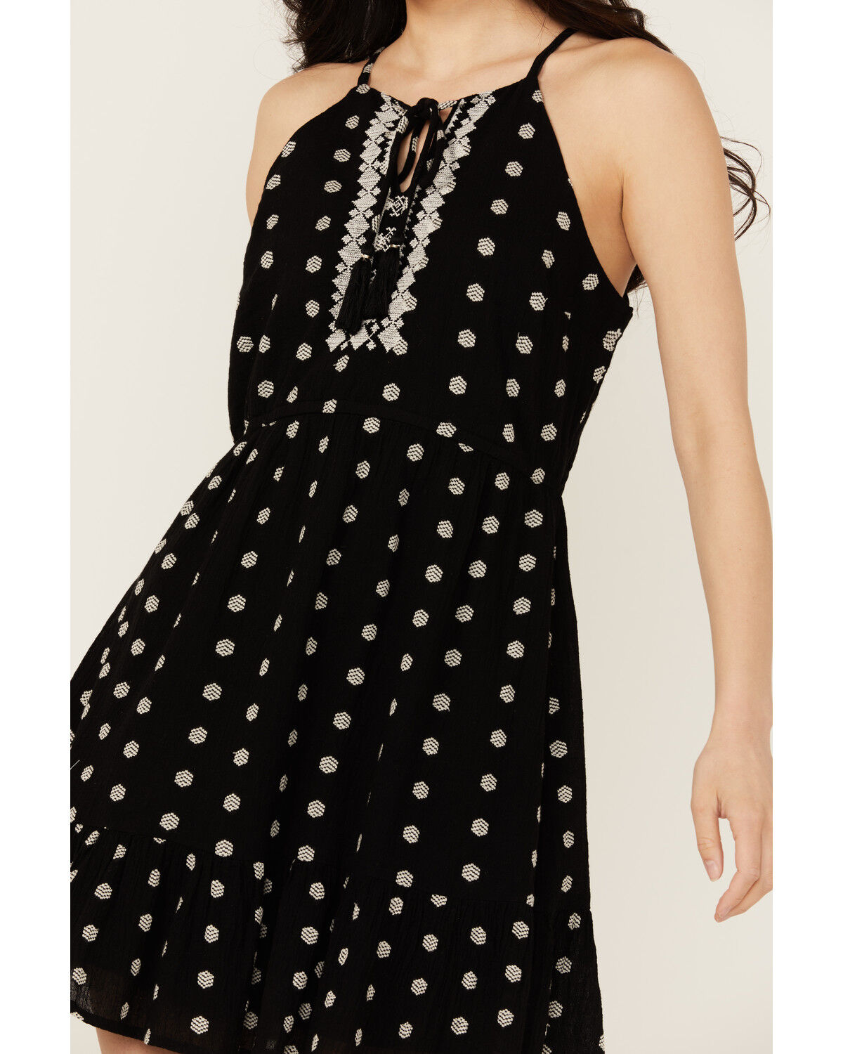 Image #3 - Idyllwind Women's Zelida Embroidered Halter Neck Mini Dress, Black, hi-res