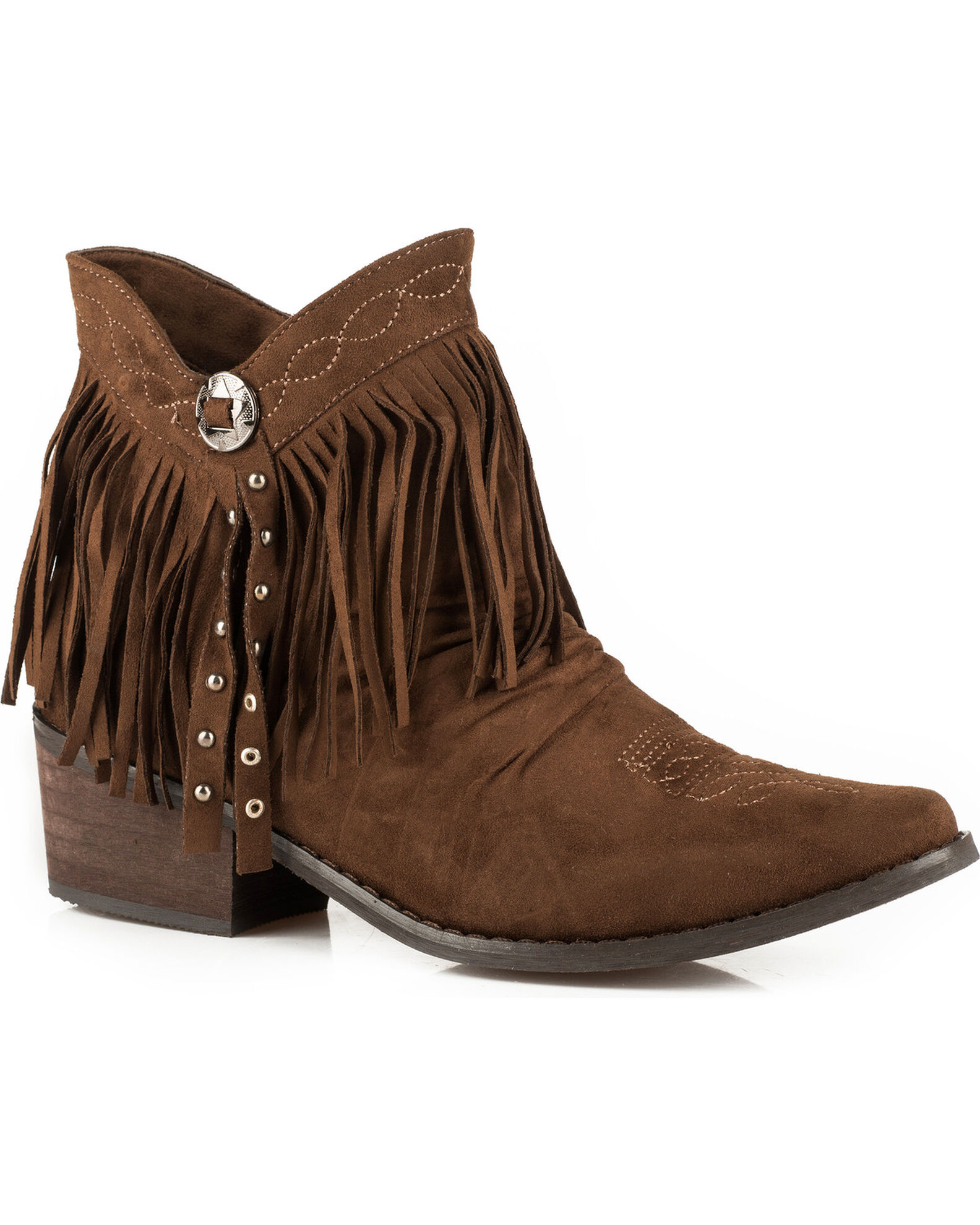Womens sales fringe booties