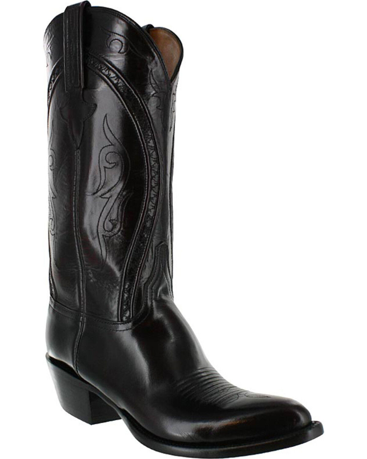 Image #1 - Lucchese Men's Western Boots - Round Toe, Black Cherry, hi-res