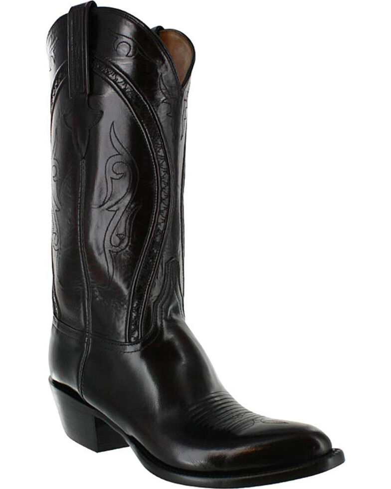 Lucchese Men's Black Western Boots - Pointed Toe, Black Cherry, hi-res