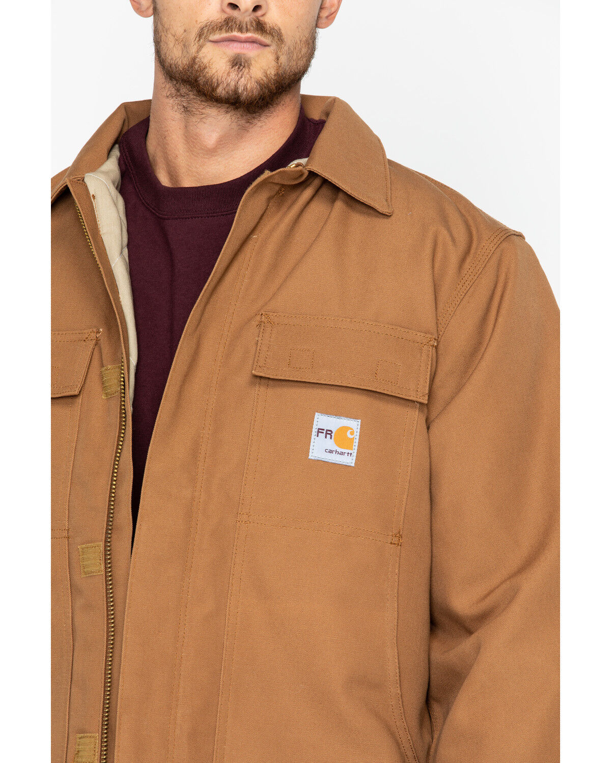 Image #6 - Carhartt Men's FR Duck Traditional Coat - Big & Tall, Carhartt Brown, hi-res