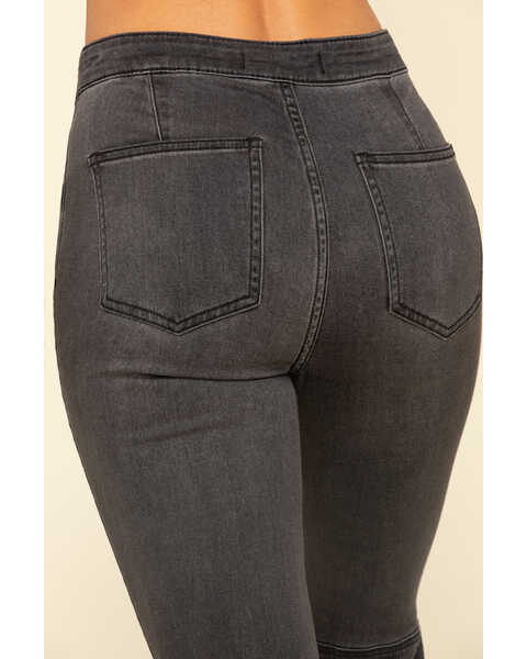 Image #5 - Free People Women's High Rise Dark Wash Just Float On Flare Jeans, Black, hi-res