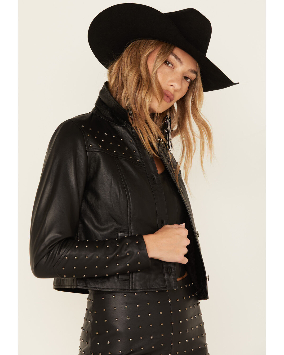 Image #1 - Idyllwind Women's Omaha Studded Leather Jacket, , hi-res