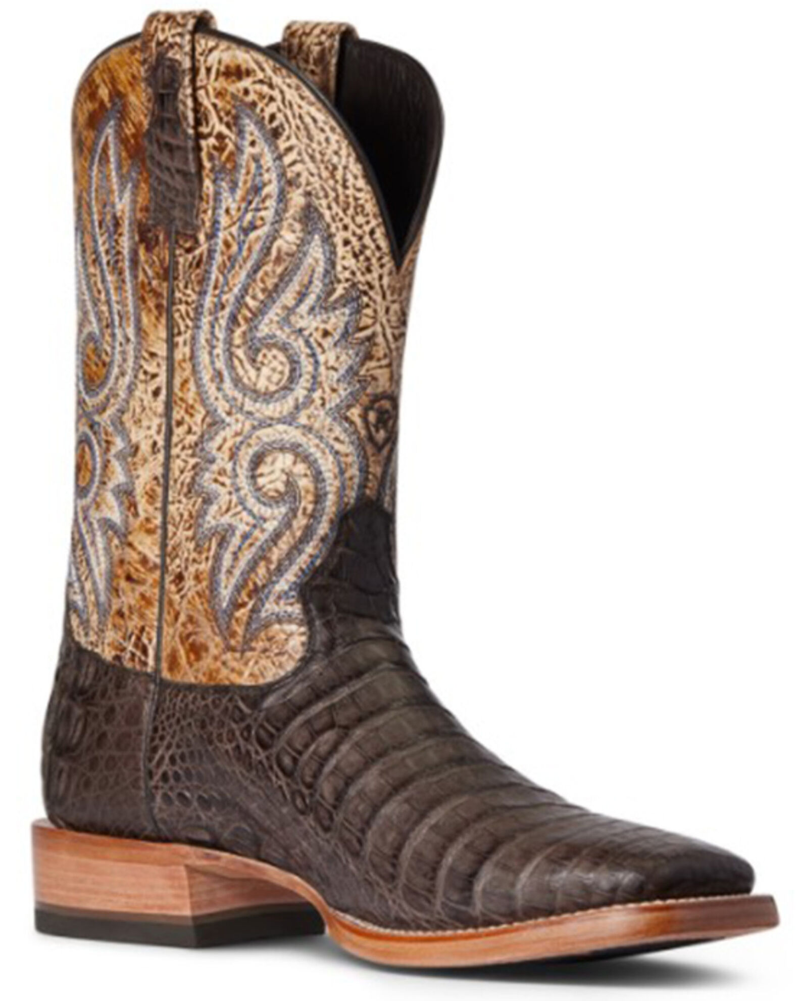 Ariat Men s Denton Exotic Caiman Belly Skin Western Boots Broad