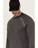 Image #2 - Cody James Men's FR Long Sleeve Raglan Crew Work Shirt , Charcoal, hi-res
