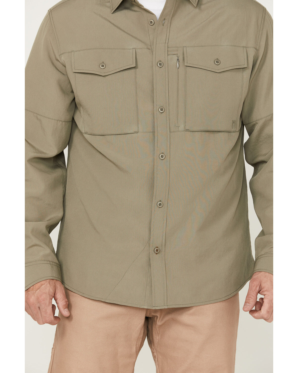 Image #3 - Brothers and Sons Men's Dobby Performance Long Sleeve Button-Down Western Shirt, Sage, hi-res