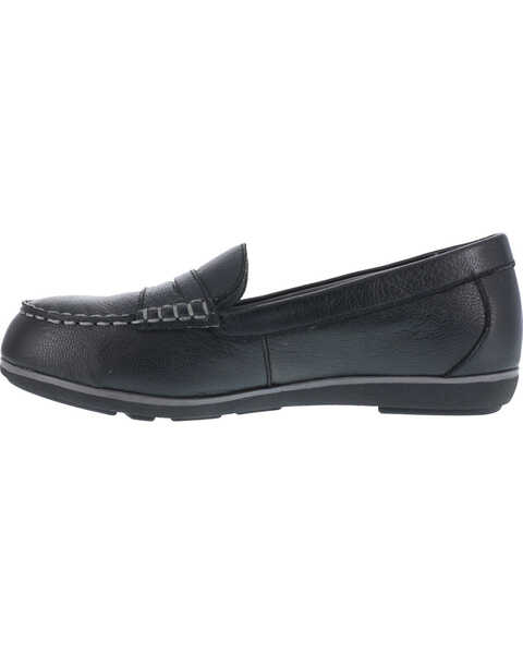 Rockport Women's Top Shore Penny Loafer Shoes - Steel Toe , Black, hi-res