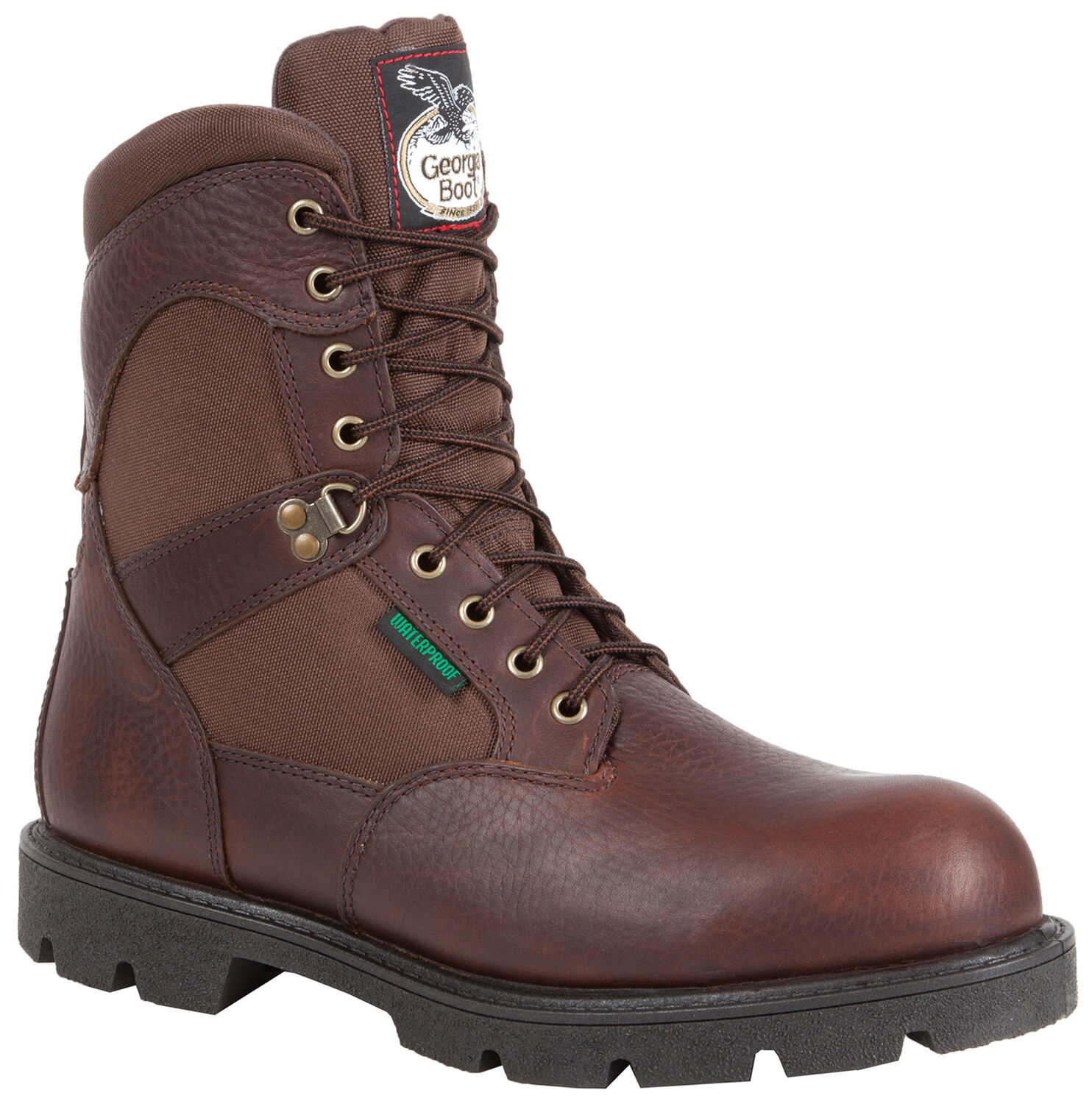 Image #1 - Georgia Boot Men's Homeland Waterproof Work Boots - Soft Toe, Brown, hi-res