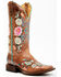 Image #1 - Macie Bean Women's Rose Garden Western Boots - Broad Square Toe, Honey, hi-res