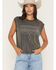 Image #1 - Ariat Women's Bootstitch Sleeveless Cropped Tee, Black, hi-res