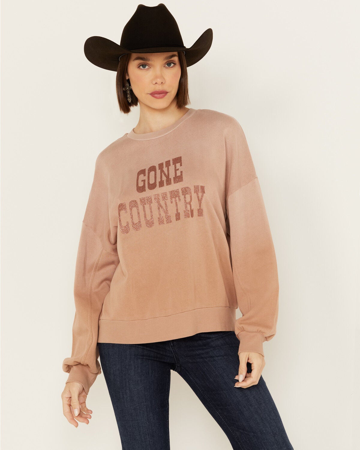 White Crow Women's Glitter Gone Country Graphic Sweatshirt, Pink, hi-res
