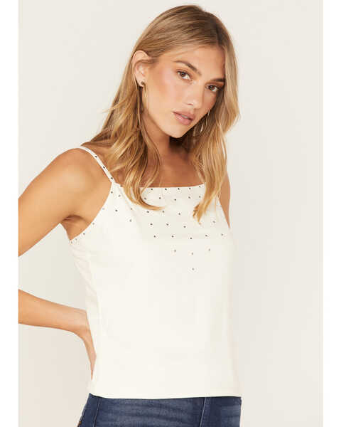 Image #2 - Idyllwind Women's Studded Faux Suede Date Night Top, Ivory, hi-res