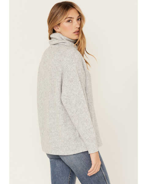 Image #4 - Cleo + Wolf Women's Oversized Turtleneck Sweater, Heather Grey, hi-res