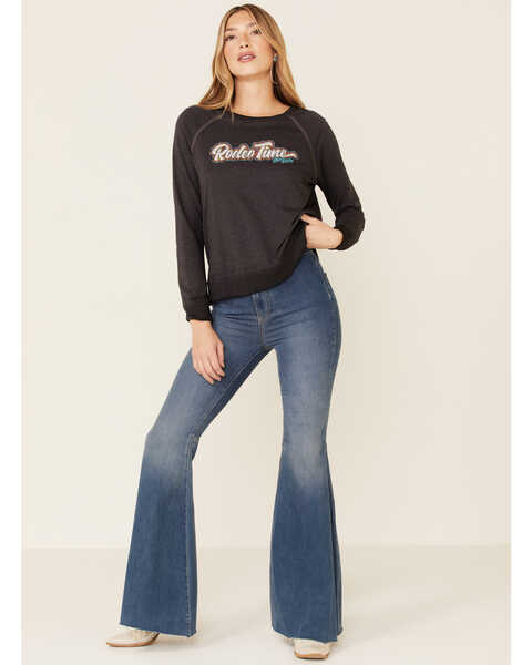 Image #2 - Dale Brisby Women's Rodeo Time Graphic Long Sleeve Top , Charcoal, hi-res