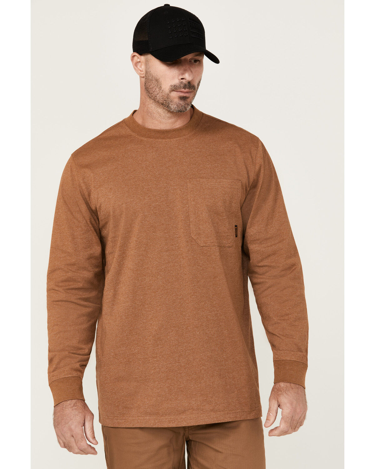 Image #1 - Hawx Men's Forge Long Sleeve Work T-Shirt, Rust Copper, hi-res
