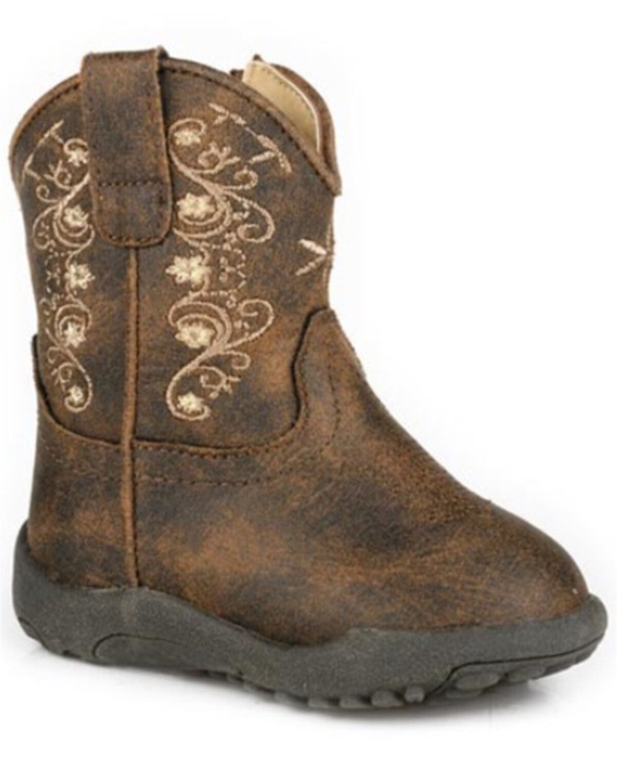 Image #1 - Roper Infant Girls' Bailey Western Boots - Round Toe, Brown, hi-res