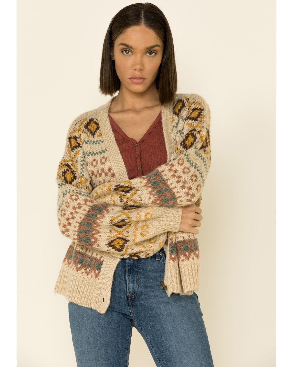Aztec print sweater women's clearance