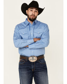 Ely Walker Men's Assorted Ditzy Geo Print Long Sleeve Snap Western Shirt , Multi, hi-res
