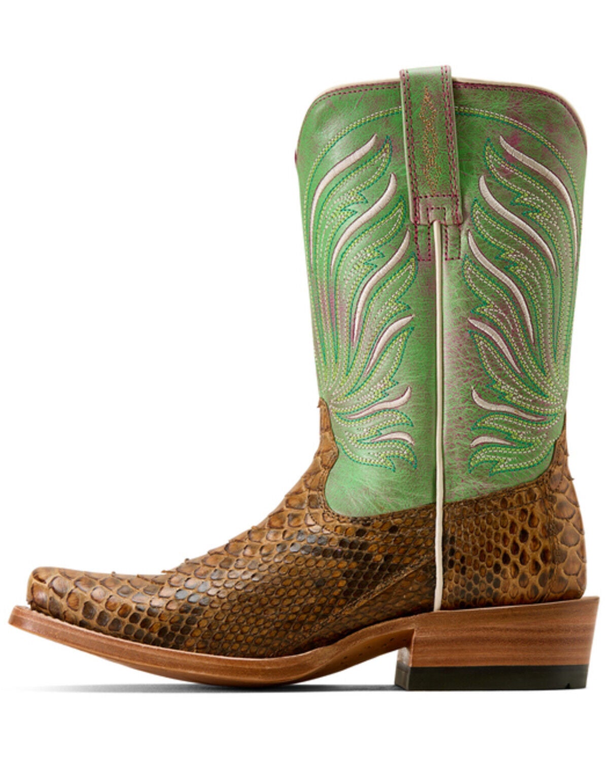 Image #2 - Ariat Women's Exotic Python Futurity Dash Western Boots - Square Toe, Honey, hi-res