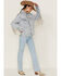 Image #4 - The Dylan Jacket by DanielXDiamond: Women's Blue Denim Jacket With Silver Fringe, Blue, hi-res