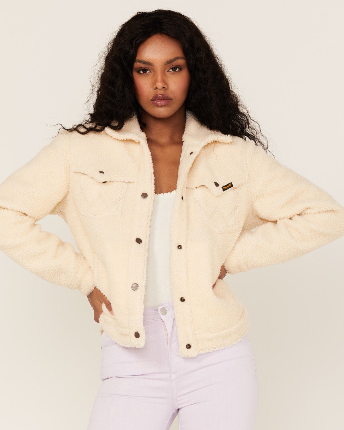 Image #1 - Wrangler Women's Sherpa Snap Jacket, , hi-res
