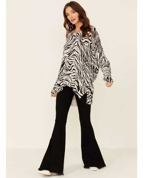 Image #2 - Show Me Your Mumu Women's Zebra Print Hug Me Pullover Sweater , Multi, hi-res