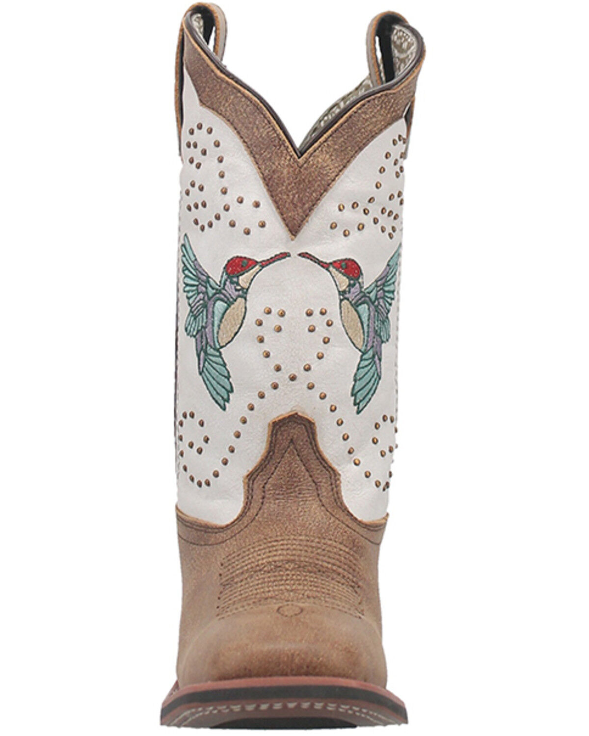 Image #4 - Laredo Women's 11" Hummingbird Embroidered Studded Western Performance Boots - Broad Square Toe, , hi-res