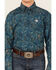 Image #3 - Cinch Boys' Paisley Print Long Sleeve Button-Down Western Shirt, Blue, hi-res