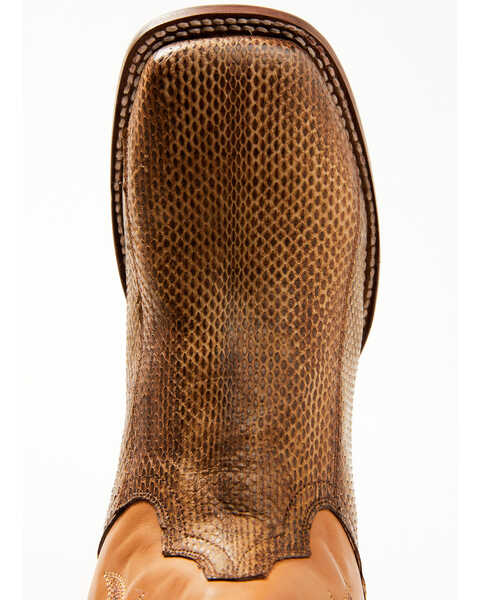 Image #6 - Dan Post Men's Exotic Water Snake Western Boot - Broad Square Toe, Black/brown, hi-res