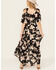 Image #4 - Wild Moss Women's Floral Print Midi Dress , Black, hi-res