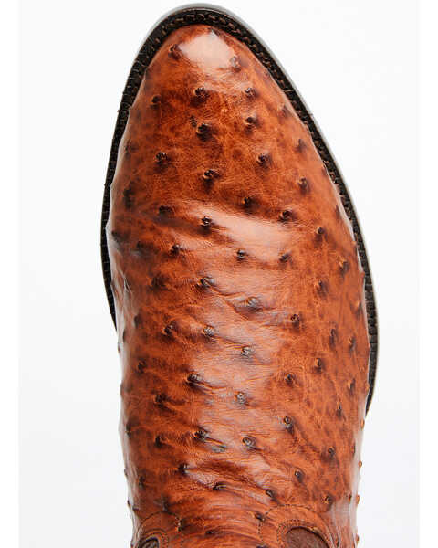 Image #6 - El Dorado Men's Exotic Full-Quill Ostrich Skin Western Boots - Medium Toe, Cognac, hi-res