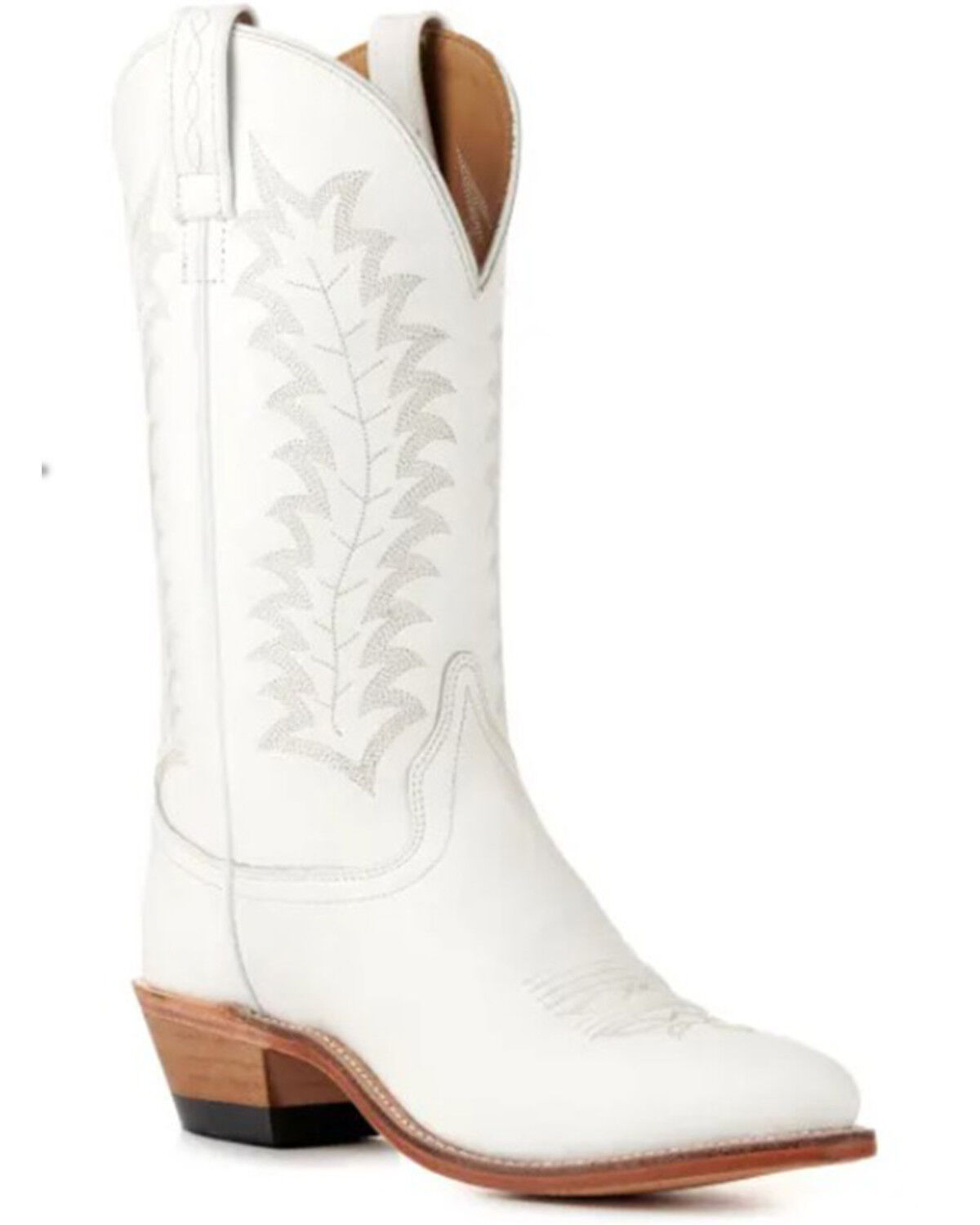 Image #1 - Old West Women's Western Boots - Round Toe, White, hi-res