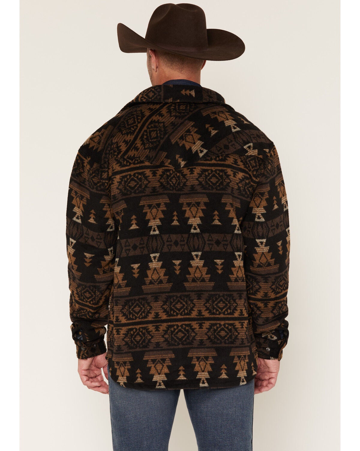 Image #4 - Outback Trading Co Men's Hudson Southwestern Print Snap Shirt Jacket, Dark Brown, hi-res