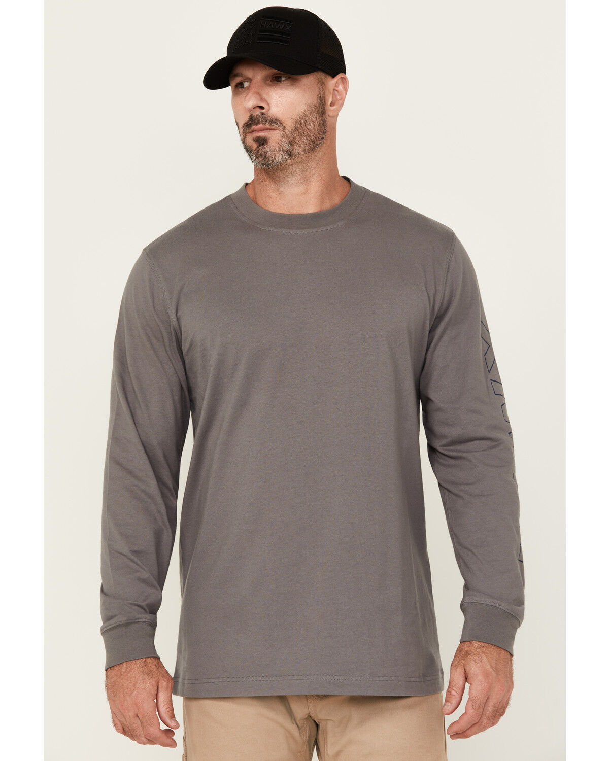 Image #4 - Hawx Men's Roughneck Long Sleeve Graphic Work T-Shirt, Medium Grey, hi-res