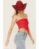 Image #2 - Originality Women's Rosette Tube Top, Red, hi-res