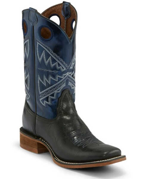 Nocona Women's Naida Metallic Blue Western Boots - Wide Square Toe, Black, hi-res