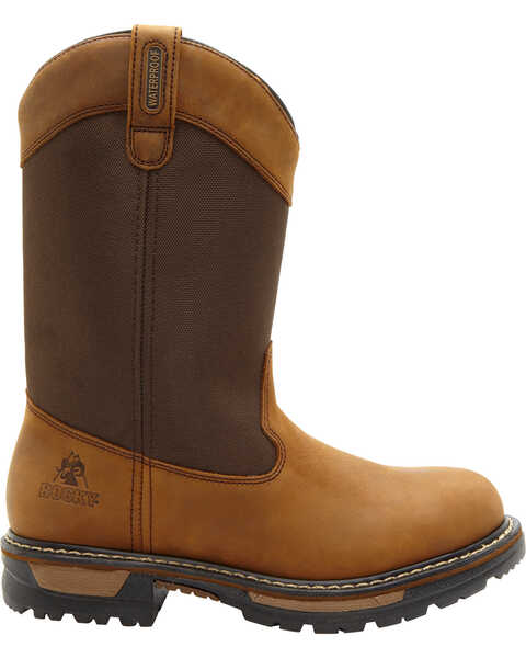 Image #2 - Rocky Ride Insulated Waterproof Wellington Work Boots, Brown, hi-res