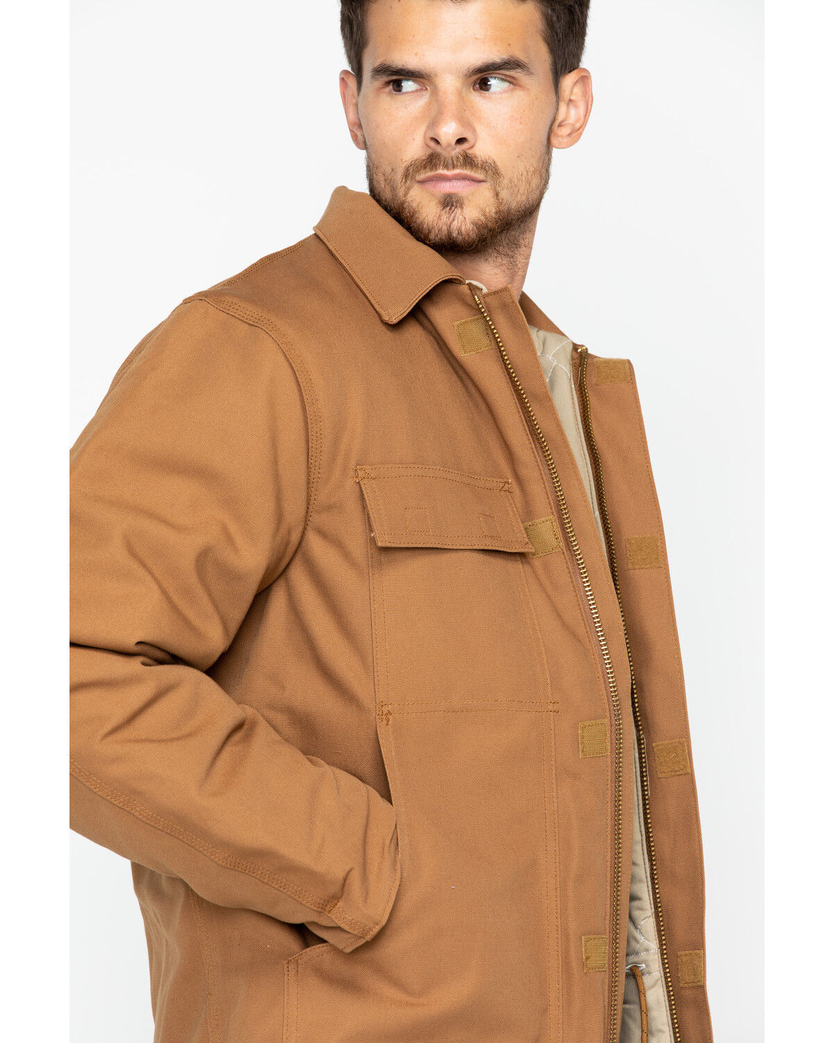 Image #4 - Carhartt Men's FR Duck Traditional Coat - Big & Tall, Carhartt Brown, hi-res