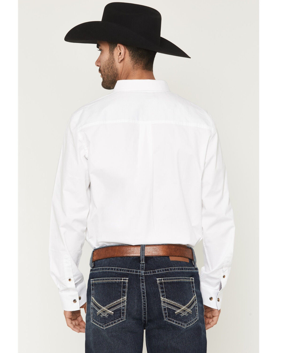 Image #4 - Cody James Men's Basic Solid Long Sleeve Button-Down Stretch Western Shirt - Tall, White, hi-res