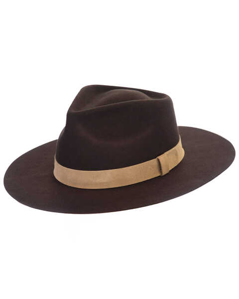 Black Creek Dark Brown Crushable Western Wool Felt Hat , Dark Brown, hi-res