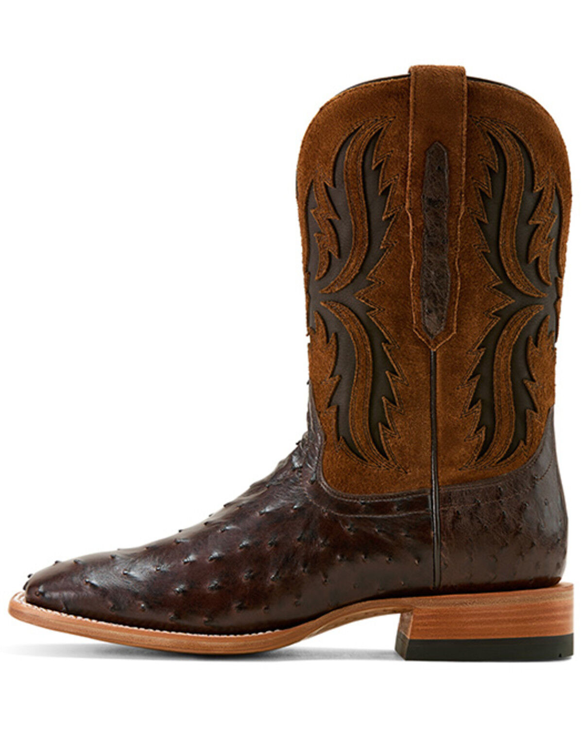 Image #2 - Ariat Men's Drifter Exotic Ostrich Western Boots - Broad Square Toe, Brown, hi-res
