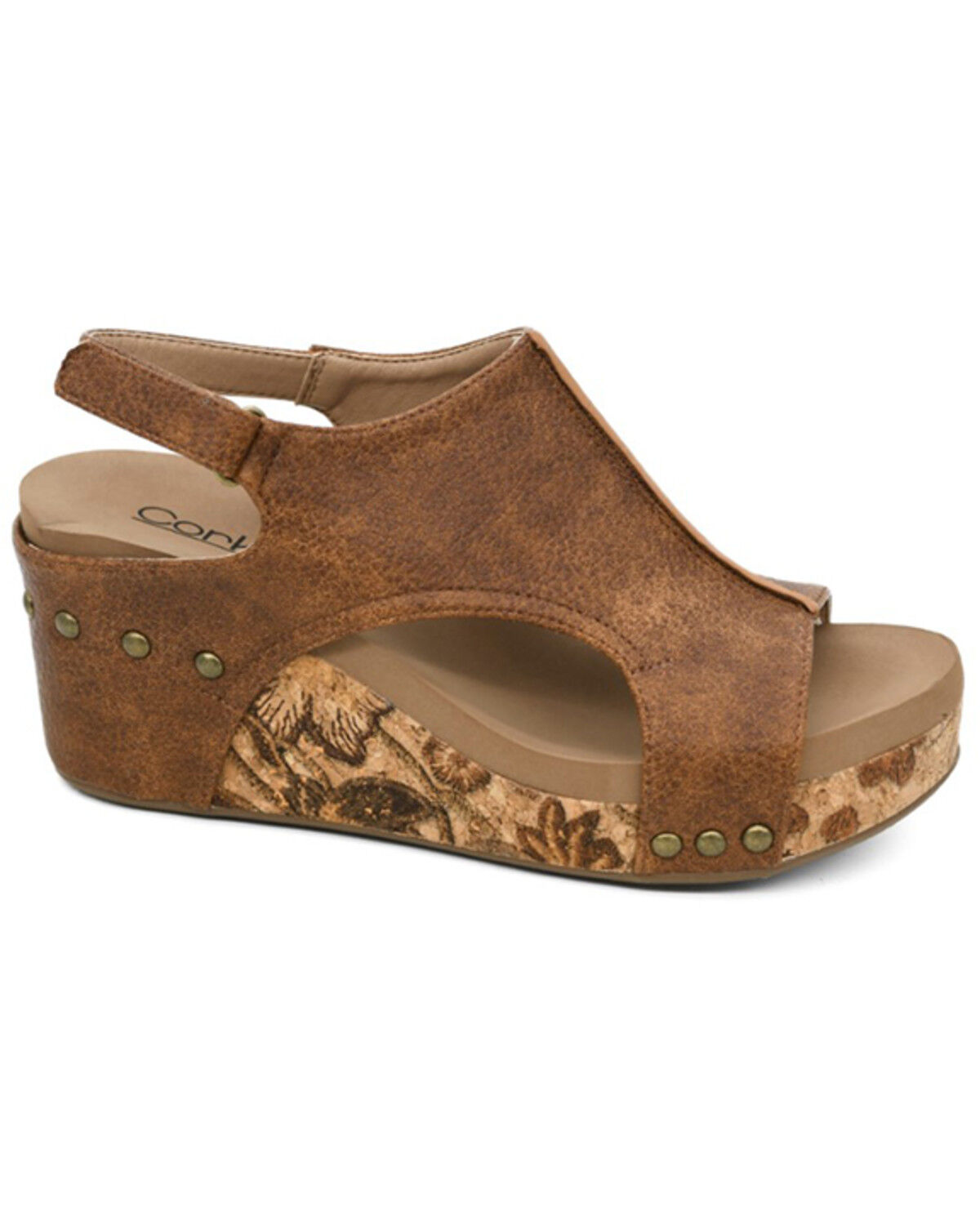 Image #1 - Corkys Women's Carley Wedge Heels, Cognac, hi-res