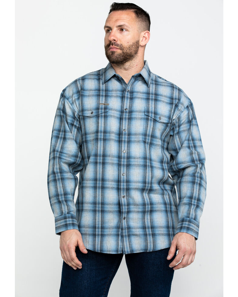 Powder River Outfitters Men S Brushed Heather Plaid Long Sleeve