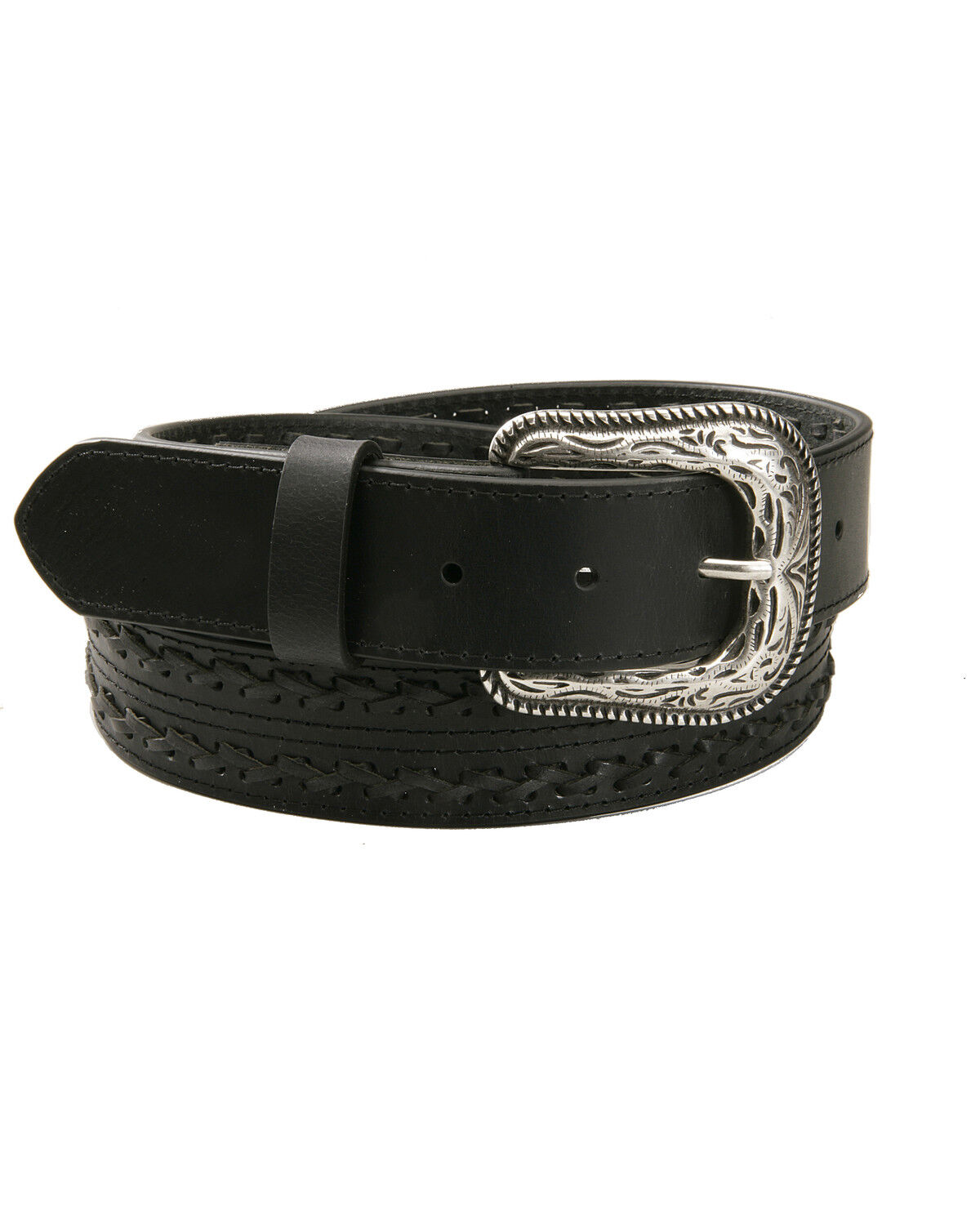 Image #1 - AndWest Men's X Laced Belt, Black, hi-res
