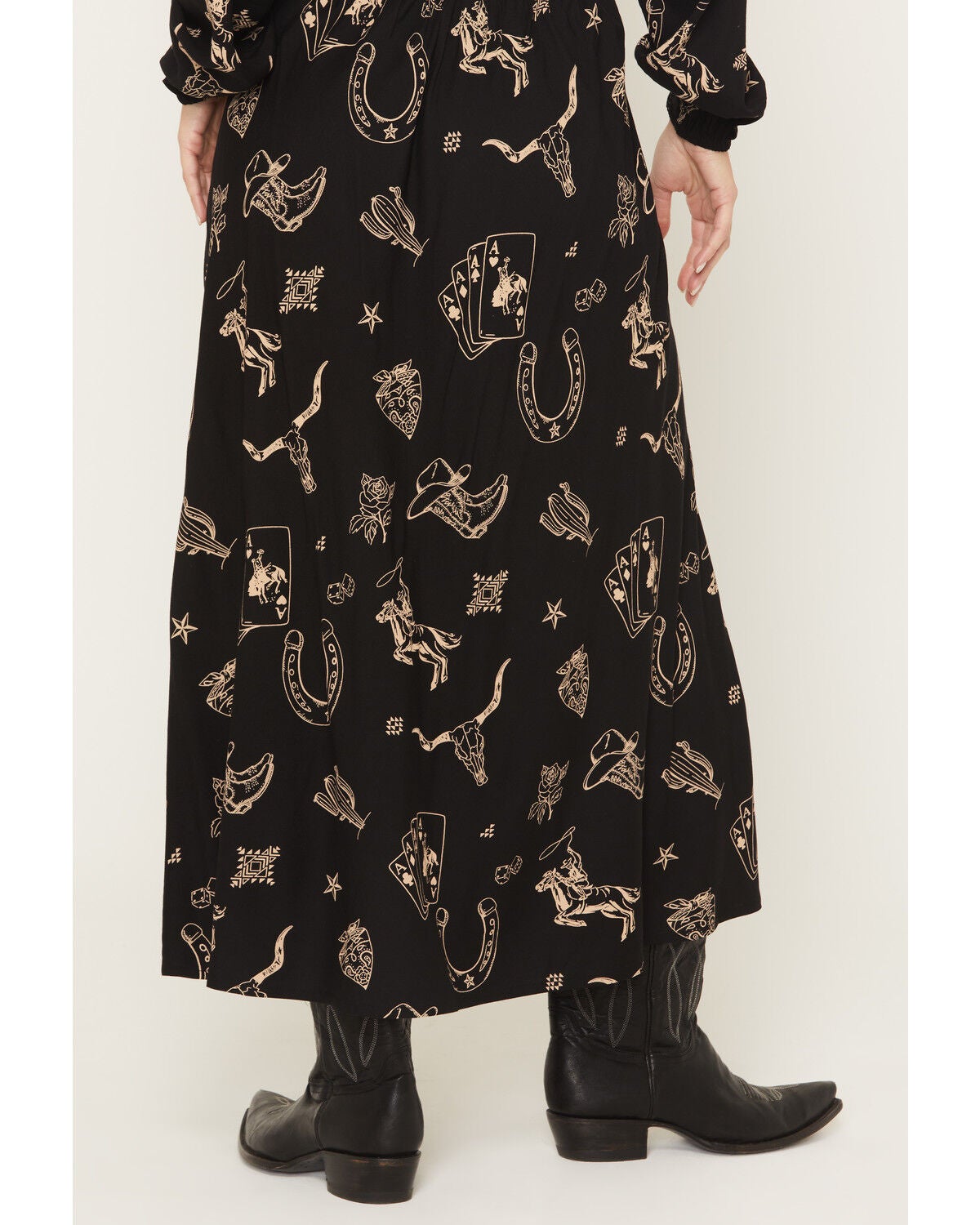 Image #5 - Idyllwind Women's Lutie Conversational Print Midi Skirt, Black, hi-res